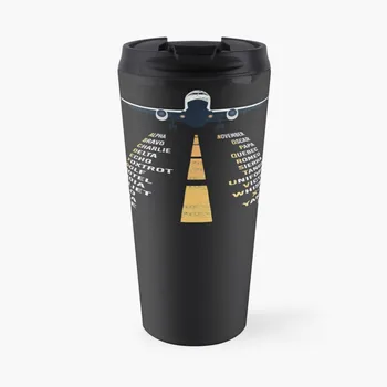 Фонетический алфавитный дизайн | Дизайн самолета для курсантов-пилотов, кофейная кружка для путешествий, Кофейная кружка для путешествий, кофейная стеклянная чашка