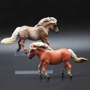 Шетландские Коротконогие фигурки лошадей Имитация ПВХ животных Модель лошади Игрушки Миниатюрная коллекция кукол Подарок для детей