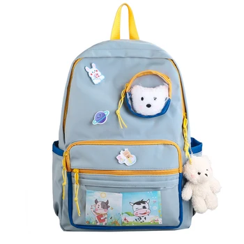 Школьные сумки с милым медведем, Детская студенческая сумка для книг 2023, Новый Модный Прозрачный рюкзак, Водонепроницаемая школьная сумка для девочек-подростков