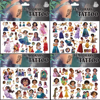 Детские мультяшные наклейки с татуировками Encanto, Фигурки аниме, Мирабель Абуэла, Альма, девочки, Водонепроницаемые наклейки с печатью, Игрушки, Подарки для детей