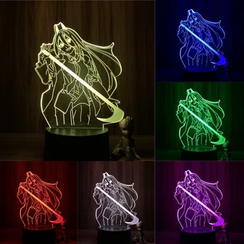 Фигурка Человека-бензопилы из аниме Denji Power 3D Лампа, светодиодный ночник, 7 Цветов, Сенсорная Настольная Фигурная лампа в подарок